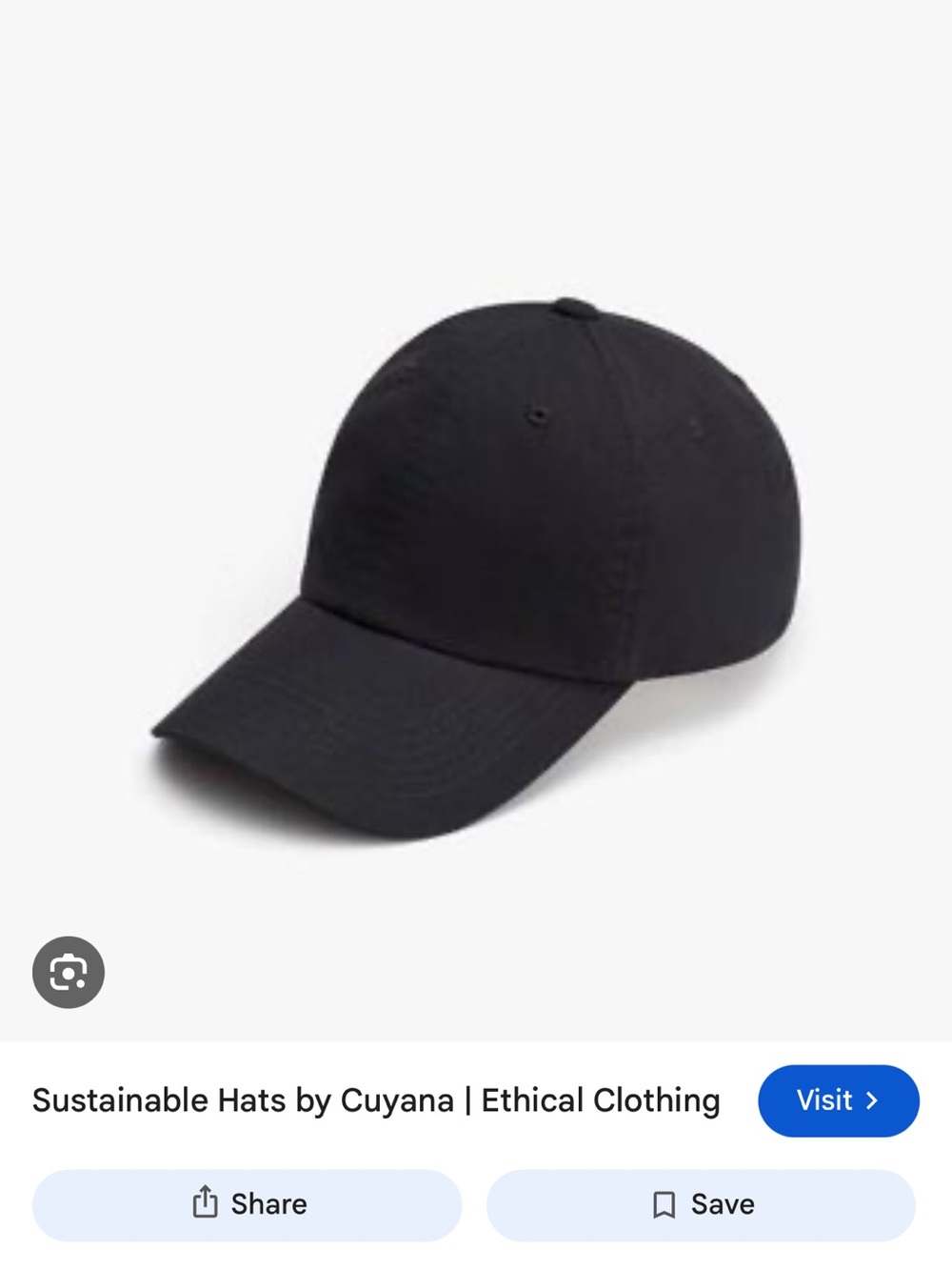 Cuyana Black Minimal Curved-Brim Cap